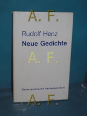 Bild des Verkufers fr Neue Gedichte / MIT WIDMUNG von Rudolf Henz zum Verkauf von Antiquarische Fundgrube e.U.