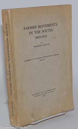 Seller image for Farmer Movements in the South, 1865 - 1933 for sale by Bolerium Books Inc.