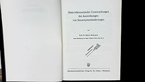 Bild des Verkufers fr Makrokonomische Untersuchungen der Auswirkungen von Steuersystemnderungen. zum Verkauf von Antiquariat Bookfarm
