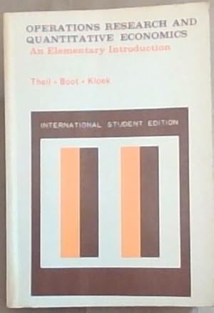 Image du vendeur pour Operations Research and Quantitative Economics: An Elementary Introduction (International Student Edition) mis en vente par Chapter 1
