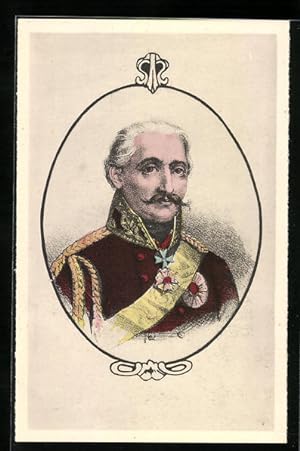 Ansichtskarte Waterloo 1815, Blücher in Uniform