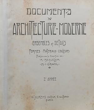 Seller image for Documents d'architecture moderne. Ensemble et dtails. Formes - Matriaux - Couleurs. 2e anne. for sale by Le Cabinet d'Amateur