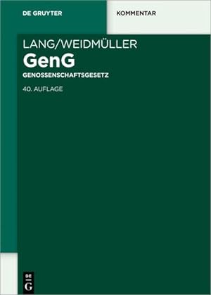 Seller image for Lang/Weidmller Genossenschaftsgesetz for sale by Rheinberg-Buch Andreas Meier eK