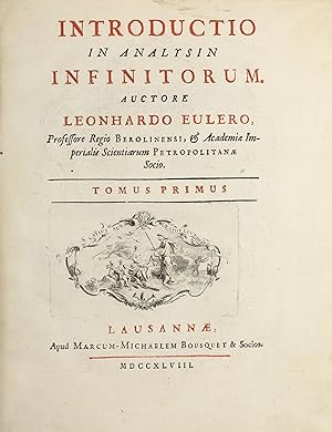 Bild des Verkufers fr Introductio in analysin infinitorum. Tomus primus . . . -secundus. zum Verkauf von Milestones of Science Books