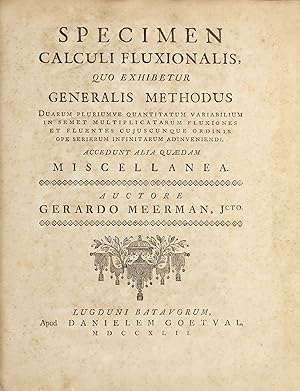 Specimen calculi fluxionalis, quo exhibetur generalis methodus duarum pluriumve quantitatum varia...