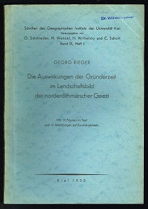 Bild des Verkufers fr Die Auswirkungen der Grnderzeit im Landschaftsbild der norderdithmarscher Geest. - zum Verkauf von Libresso Antiquariat, Jens Hagedorn