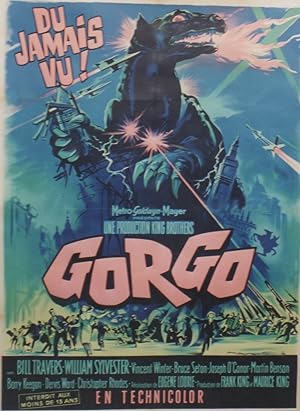 "GORGO" Réalisé par Eugene LOURIE en 1961 avec Bill TRAVERS, William SYLVESTER / Affiche original...
