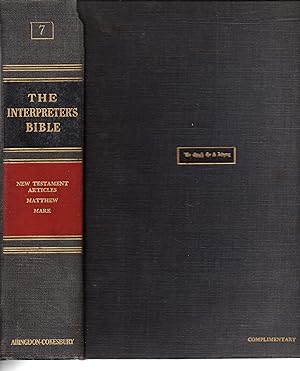 Bild des Verkufers fr The Interpreter's Bible the Holy Scriptures in the King James and Revised Versions Volume VII zum Verkauf von Warren Hahn