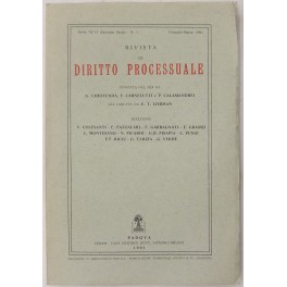 Imagen del vendedor de Rivista di Diritto Processuale. Annata 1991. Diretta da: Francesco Carnelutti, Giuseppe Chiovenda, Piero Calamandrei, Enrico Tullio Liebman. Anno XLVI (Seconda Serie) a la venta por Libreria Antiquaria Giulio Cesare di Daniele Corradi