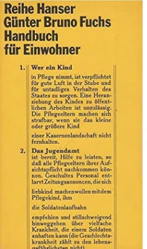 Handbuch für Einwohner.(Reihe Hanse 35 ).