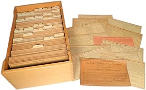 La Fiche bibliographique française. Important ensemble de 647 fiches cartonnées qui constituent l...