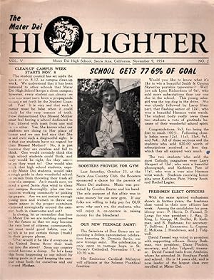 The Mater Dei Hi Lighter, Mater Dei High School News Paper, Santa Ana, California, Set of 31 News...