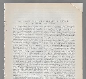 Seller image for The Present Condition Of The Mission Indians In Southern California for sale by Legacy Books II