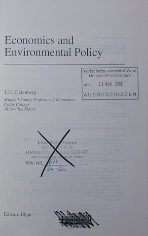 Seller image for Economics and environmental policy. for sale by Antiquariat Bookfarm