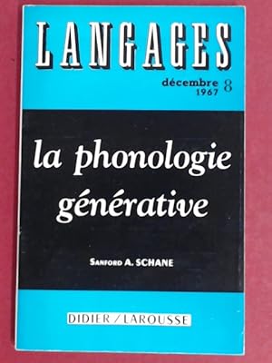 Seller image for La phonologie gnrative (generative). Vol. 8 of series "Langages". for sale by Wissenschaftliches Antiquariat Zorn