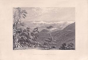 [ANTIQUE PRINT--BRITISH INDIA]. Snowy Range From Landour.