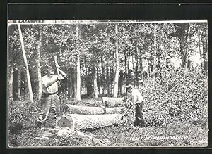 Ansichtskarte Montmorency, Foret, Holzfäller bei der Arbeit im Wald