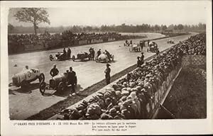 Ansichtskarte / Postkarte Monza Lombardia,1er Grand Prix d'Europe 1923, vor dem Start