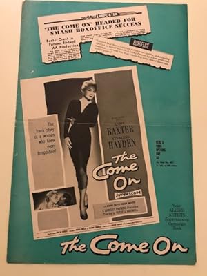 Image du vendeur pour The Come On Pressbook 1956 Anne Baxter, Sterling Hayden, John Hoyt mis en vente par AcornBooksNH