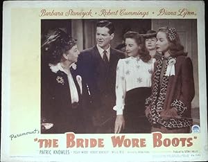 Seller image for The Bride Wore Boots Lobby Card 1946 Barbara Stanwyck, Robert Cummings for sale by AcornBooksNH