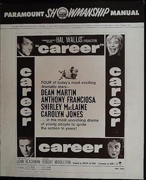 Imagen del vendedor de Career Pressbook 1959 Dean Martin, Anthony Franciosa, Shirley MacLaine, Carolyn Jones, a la venta por AcornBooksNH