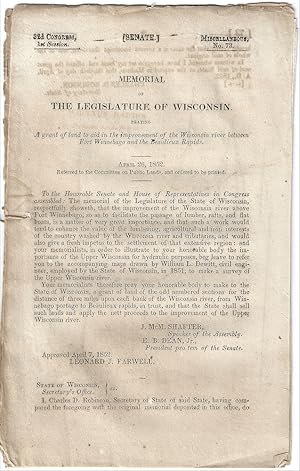 1852 - Congressional pamphlet containing eight maps illustrating different sections of the Wiscon...