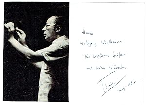 Seller image for Eigenh. Albumblatt mit Unterschrift neben einem montierten Druckbild. for sale by Kotte Autographs GmbH