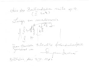 Immagine del venditore per Eigenhndiges musikalisches Albumblatt mit Unterschrift. venduto da Kotte Autographs GmbH