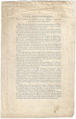 1790 - Broadside enumerating the reasons that Connecticut's claim to what today is the Wyoming Va...