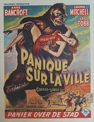 "PANIQUE SUR LA VILLE (GORILLA AT LARGE)" Réalisé par Harmon JONES en 1954 avec Anne BANCROFT, Le...