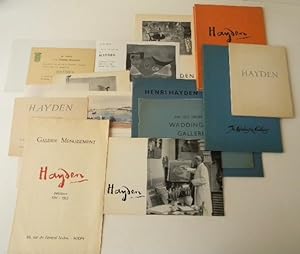 HENRY HAYDEN. RARE ENSEMBLE DE CATALOGUES ET CARTONS DINVITATION. Catalogues d'exposition.