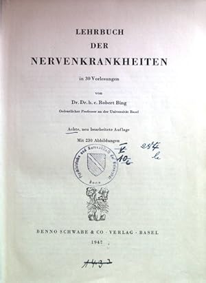 Bild des Verkufers fr Lehrbuch der Nervenkrankheiten: in 30 Vorlesungen. zum Verkauf von books4less (Versandantiquariat Petra Gros GmbH & Co. KG)
