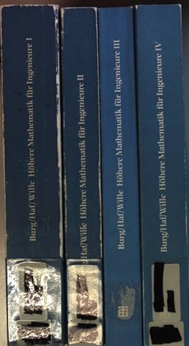 Immagine del venditore per Hhere Mathematik fr Ingenieure (4 Bnde KOMPLETT) - Bd.I: Analysis/ Bd.II: Lineare Algebra/ Bd.III: Gewhnliche Differentialgleichungen, Distributionen, Integraltransformationen/ Bd.IV: Vektoranalysis und Funktionentheorie. venduto da books4less (Versandantiquariat Petra Gros GmbH & Co. KG)