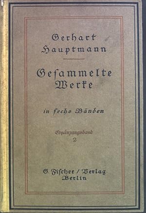 Seller image for Gesammelte Werke in sechs Bnden: Ergnzungsband 2 - achter Band. for sale by books4less (Versandantiquariat Petra Gros GmbH & Co. KG)