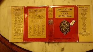 Imagen del vendedor de ANNA KARENINA BY COUNT LEO TOLSTOY, 1939, ,IN 2 VOLUMES , EVERYMAN'S LIBRARY # 612 & 613 IN BRIGHT RED DUSTJACKETS WITH B/W CIRCULAR DESIGN , Story centers on an extramarital affair between Anna and dashing cavalry officer Count Alexei Kirillovich Vronsky a la venta por Bluff Park Rare Books