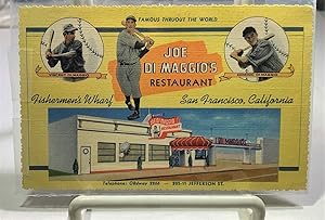 Seller image for 1940 Postcard Featuring Joe Di Maggio, Vincent Di Maggio, And, Domnic De Maggio And Also Their Father's Fisherman's Wharf Restaurant. for sale by S. Howlett-West Books (Member ABAA)