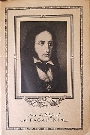 Seller image for Since the Days of Paganini for sale by Mowrey Books and Ephemera