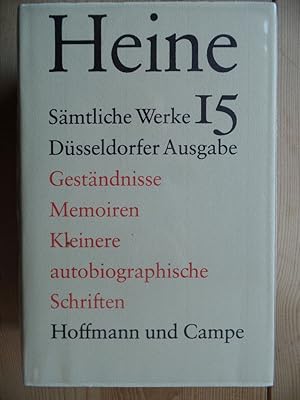 Imagen del vendedor de Historisch-kritische Gesamtausgabe der Werke; Bd. 15., Gestndnisse, Memoiren und kleinere autobiographische Schriften. a la venta por Antiquariat Rohde