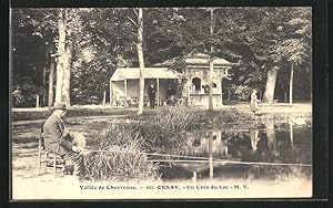 Ansichtskarte Orsay, Un coin du Lac, Vallee de Chevreuse, Mann beim Angeln