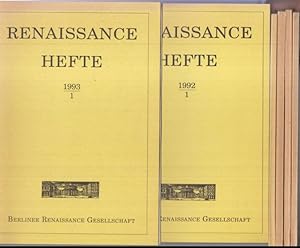 Seller image for Renissance Hefte 1992, No. 1 - 4 und 1993, No. 1 - 2. - 1. und 2. Jahrgang. - Aus dem Inhalt: Dorothee Rseberg - Humanismus als 'literarische Ideologie' und die moderne Kritik in Frankreich (1/92) / Erich Loos: Die Renaissance in Italien (2/92) / Horst Heintze: Dante und Montale ( 3/92) / Marie Simon: Rckkehr der Marranen zum Judentum - ein Problem ( 4/92) // Michele Feo: Zu Text und Interpretation des 'Petrarcamanuskripts von Gotha' ( 1/93) / Frank Rutger Hausmann: Rassenkunde und Geisteswissenschaft - Die Geschichte eines Verhngnisses ( 2/93). for sale by Antiquariat Carl Wegner