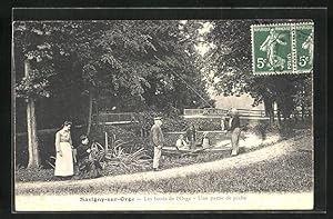 Ansichtskarte Savigny-sur-Orge, Les bords de l`Orge, Une partie de peche, Mann beim Angeln