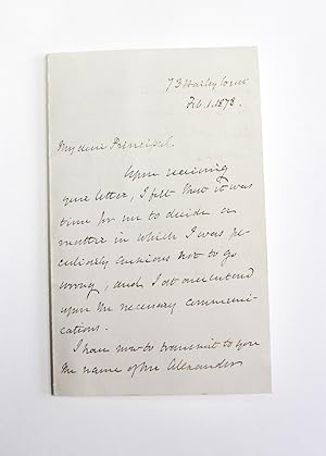 Seller image for Original Letter Signed by Prime Minister William Gladstone for sale by Lasting Words Ltd
