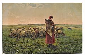 Postal. Arte. Jean François Millet. La gardeuse de moutons Nº 29966