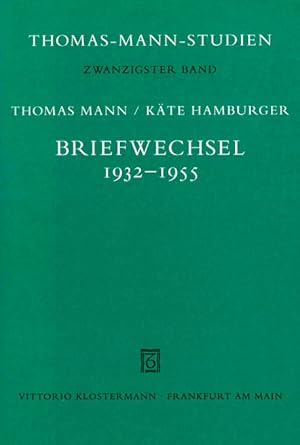 Seller image for Briefwechsel 1932 - 1955. Hrsg. mit Einfhrung, Anmerkungen u.a. von Hubert Bruntrger. (= Thomas-Mann-Studien, hrsg. vom Thomas-Mann-Archiv, Bd. 20). for sale by ANTIQUARIAT MATTHIAS LOIDL