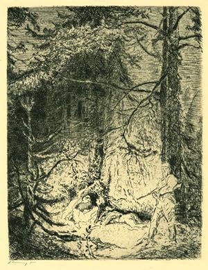 Imagen del vendedor de (d.i. Louis Graf de Bellemare), Der Waldlufer. Mit 66 Orig.-Steinzeichnungen von Max Slevogt. a la venta por ANTIQUARIAT MATTHIAS LOIDL