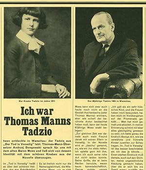 Ich war Thomas Manns Tadzio. Seite 10 mit 2 Abbildungen ("Der Knabe Tadzio im Jahre 1911" u. "Der...