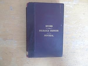 Record of the second year's proceedings 1901-1902, Insurance Institute of Montreal, Canada