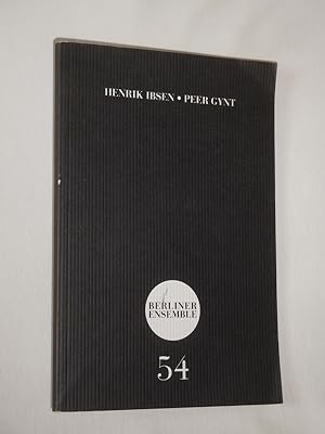 Bild des Verkufers fr Programmbuch 54 Berliner Ensemble 2003/04. PEER GYNT von Henrik Ibsen. Insz.: Peter Zadek, Mitarbeit: Rosee Riggs, Bhne/ Kostme: Karl Kneidl, Christophe Ghislain, Komposition: Georg Klein. Mit Uwe Bohm (Peer Gynt), Angela Winkler (Aase), Ronald Zehrfeld, Steffen Roll, Deborah Kaufmann, Ruth Glss, Hans-Peter Reinecke (Stckabdruck) zum Verkauf von Fast alles Theater! Antiquariat fr die darstellenden Knste