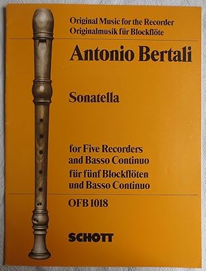 Bild des Verkufers fr Sonatella for five recorders with continuo ad lib.; Originalmusik fr Blockflte ; 1018 zum Verkauf von VersandAntiquariat Claus Sydow