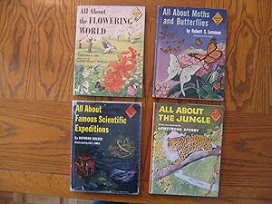 Seller image for Allabout Science/Nature Books Five (5) Hardcover Book Lot, including: #3 All About the Sea; #14 All About the Flowering World; #15 All About Moths and Butterflies; #24 All About Famous Scientific Expeditions, and; #29 All About the Jungle for sale by Clarkean Books